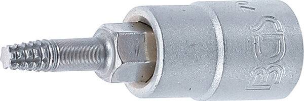 Schraubenausdreher-Bit-Einsatz | Antrieb Innenvierkant 6,3 mm (1/4") | für defektes T-Profil (für Torx) T15
