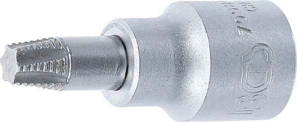Schraubenausdreher-Bit-Einsatz | Antrieb Innenvierkant 10 mm (3/8") | für defektes T-Profil (für Torx) T40