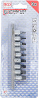 Bit-Einsatz-Satz | Antrieb Innenvierkant 6,3 mm (1/4") | TS-Profil (für Torx Plus) mit Bohrung TS10 - TS50 | 9-tlg.