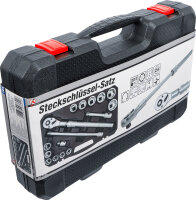 Steckschlüssel-Satz | mit Umschaltknarre, ausziehbar | Antrieb 20 mm (3/4") | SW 19 - 50 mm | 16-tlg.