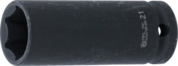 Kraft-Steckschlüssel-Einsatz Sechskant, tief | Antrieb Innenvierkant 12,5 mm (1/2") | SW 21 mm