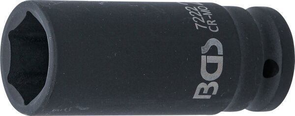 Kraft-Steckschlüssel-Einsatz Sechskant, tief | Antrieb Innenvierkant 12,5 mm (1/2") | SW 22 mm