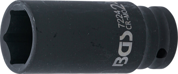 Kraft-Steckschlüssel-Einsatz Sechskant, tief | Antrieb Innenvierkant 12,5 mm (1/2") | SW 24 mm