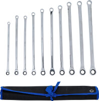 Ratschenring- und Ringschlüssel-Satz | extra lang | SW 10 - 19 mm | 10-tlg.