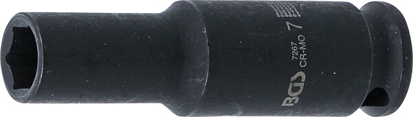 Kraft-Steckschlüssel-Einsatz Sechskant, tief | Antrieb Innenvierkant 6,3 mm (1/4") | SW 7 mm