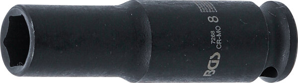 Kraft-Steckschlüssel-Einsatz Sechskant, tief | Antrieb Innenvierkant 6,3 mm (1/4") | SW 8 mm