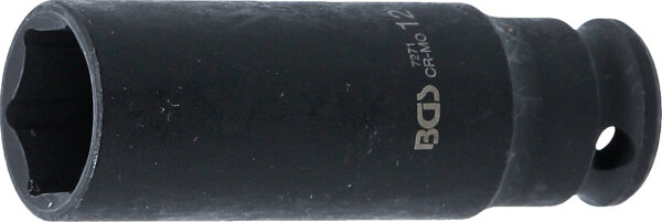 Kraft-Steckschlüssel-Einsatz Sechskant, tief | Antrieb Innenvierkant 6,3 mm (1/4") | SW 12 mm