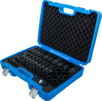 Kraft-Steckschlüssel-Einsatz-Satz Sechskant | Antrieb Innenvierkant 12,5 mm (1/2") | SW 9 - 30 mm | 40-tlg.