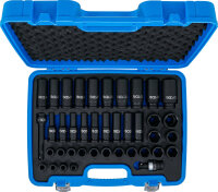 Kraft-Steckschlüssel-Einsatz-Satz Sechskant | Antrieb Innenvierkant 12,5 mm (1/2") | SW 9 - 30 mm | 40-tlg.