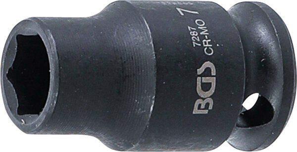 Kraft-Steckschlüssel-Einsatz Sechskant | Antrieb Innenvierkant 6,3 mm (1/4") | SW 7 mm