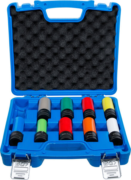 Kraft-Schoneinsatz-Satz | Antrieb Innenvierkant 12,5 mm (1/2") | SW 15 - 24 mm und Spezial-Radschrauben | 10-tlg.