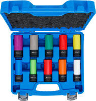 Kraft-Schoneinsatz-Satz | Antrieb Innenvierkant 12,5 mm (1/2") | SW 15 - 24 mm und Spezial-Radschrauben | 10-tlg.