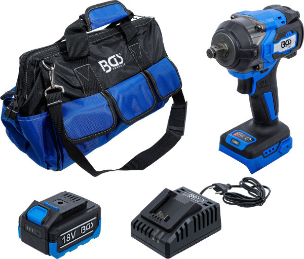 Akku-Schlagschrauber-Satz | bürstenlos | 550 Nm | 18 V | mit Akku und Schnell-Ladegerät