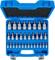 Bit-Einsatz-Satz | Antrieb Innenvierkant 6,3 mm (1/4") / 10 mm (3/8") / 12,5 mm (1/2") | Innensechskant 2 - 19 mm / 1/4 - 9/16" | Metrisch und Zollgrößen | 32-tlg.