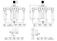Außen-/Innenabzieher-Satz, 2-armig | 8-tlg.