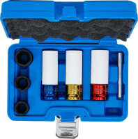 Kraft-Schoneinsatz- und Spiral-Profil-Steckschlüssel-Satz | Antrieb Innenvierkant 12,5 mm (1/2") | SW 17 - 21 mm | 7-tlg.