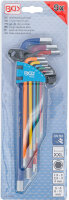 Winkelschlüssel-Satz | Multicolour | extra lang | Innensechskant 1,5 - 10 mm | 9-tlg.