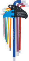 Winkelschlüssel-Satz | Multicolour | extra lang | Innensechskant 1,5 - 10 mm | 9-tlg.