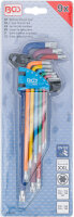 Winkelschlüssel-Satz | Multicolour | extra lang | T-Profil (für Torx) T10 - T50 | 9-tlg.