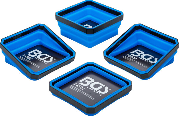 Magnet-Haftschalen-Satz | Silikon | faltbar | 115 x 115 x 50 mm | 4-tlg.