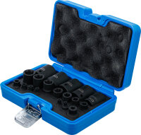 Kraft-Steckschlüssel-Einsatz-Satz | E-Profil Plus | Antrieb Innenvierkant 6,3 mm (1/4"), 10 mm (3/8"), 12,5 mm (1/2") | SW EP4 - E32 | 19-tlg.