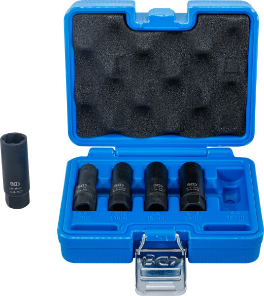 Spiral-Profil-Steckschlüssel-Satz / Schraubenausdreher, tief | Antrieb Innenvierkant 10 mm (3/8") | SW 10 - 16 mm | 5-tlg.