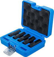 Spiral-Profil-Steckschlüssel-Satz / Schraubenausdreher, tief | Antrieb Innenvierkant 10 mm (3/8") | SW 10 - 16 mm | 5-tlg.