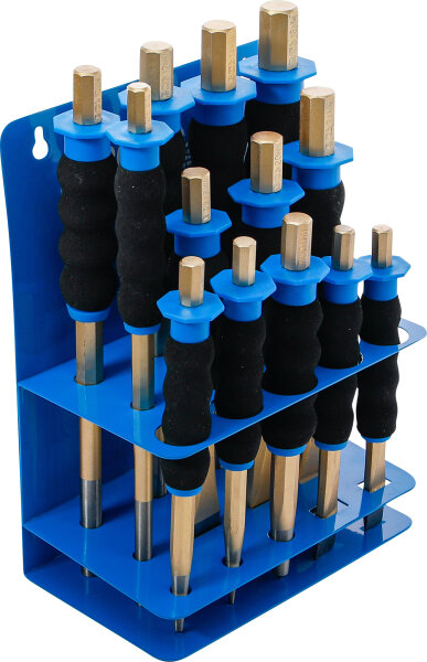 Splintentreiber-/ Körner-/ Flachmeißel-Satz | mit Handschutz | 13-tlg.