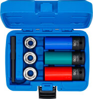 Spiral-Profil-Steckschlüssel-Einsatz-Satz / Schraubenausdreher & Kraft-Schoneinsatz-Satz | Antrieb Innenvierkant 12,5 mm (1/2") | SW 17 / 19 / 21 mm | 7-tlg.