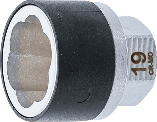 Spiral-Profil-Steckschlüssel-Einsatz / Schraubenausdreher | Antrieb Außensechskant 19 mm | SW 19 mm