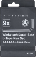 Winkelschlüssel-Satz | Innensechskant 1,5 - 10 mm | 9-tlg.