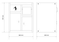Unterschrank | mit Rollenhalter und Abfallmodul