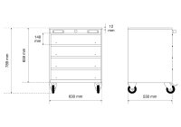 Werkstattwagen | 4 Schubladen | leer | für...