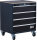Werkstattwagen | 4 Schubladen | leer | für Schrankwand-System