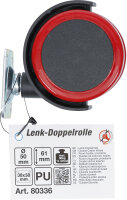 Lenk-Doppelrolle | rot/schwarz | 50 mm