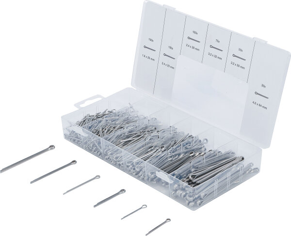 Splinte-Sortiment | Edelstahl | Ø 1,6 - 4,0 mm | 555-tlg.