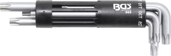 Winkelschlüssel-Satz | extra lang | T-Profil (für Torx) mit Bohrung T10 - T50 | 8-tlg.