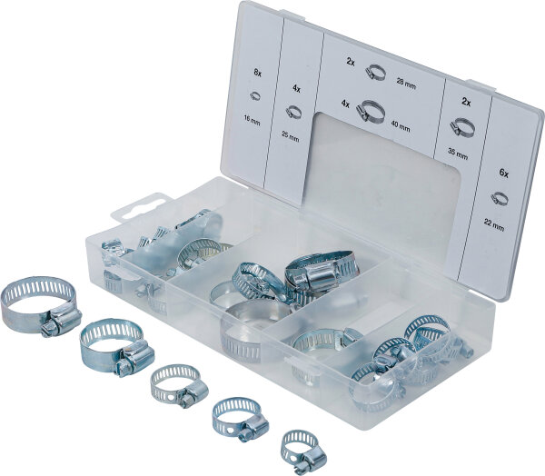 Schlauchklemmen-Sortiment | Ø 16 - 40 mm | 26-tlg.
