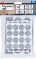 Filzgleiter-Satz | grau-meliert | 80-tlg.