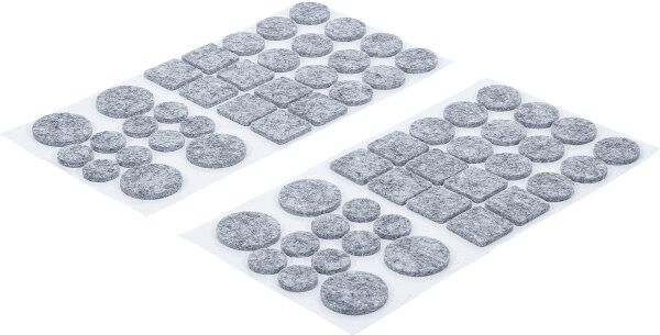 Filzgleiter-Satz | grau-meliert | 64-tlg.