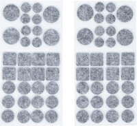 Filzgleiter-Satz | grau-meliert | 64-tlg.