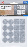 Filzgleiter-Satz | grau-meliert | 32-tlg.