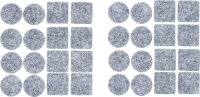 Filzgleiter-Satz | grau-meliert | 32-tlg.