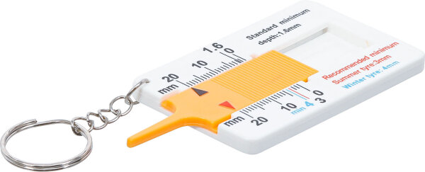 Profiltiefenmesser | mit Schlüsselanhänger | 0 - 20 mm