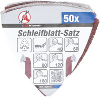 Schleifblatt-Satz für Dreieckschleifer | 95 x 95 mm | K 40 - 180 | 50-tlg.