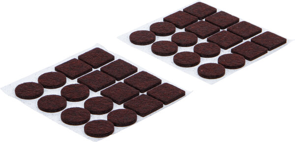 Filzgleiter-Satz | braun | 32-tlg.