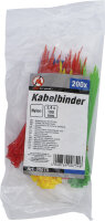 Kabelbinder-Sortiment | farbig | 2,4 x 100 mm | 200-tlg.