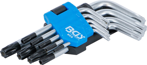 Winkelschlüssel-Satz | kurz | T-Profil (für Torx) mit Bohrung T10 - T50 | 9-tlg.