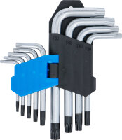 Winkelschlüssel-Satz | kurz | T-Profil (für Torx) mit Bohrung T10 - T50 | 9-tlg.