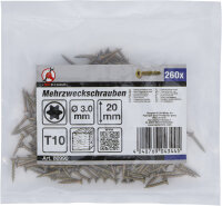 Mehrzweckschrauben | T-Profil (für Torx) T10 | 3,0 x 20 mm | 260 Stück